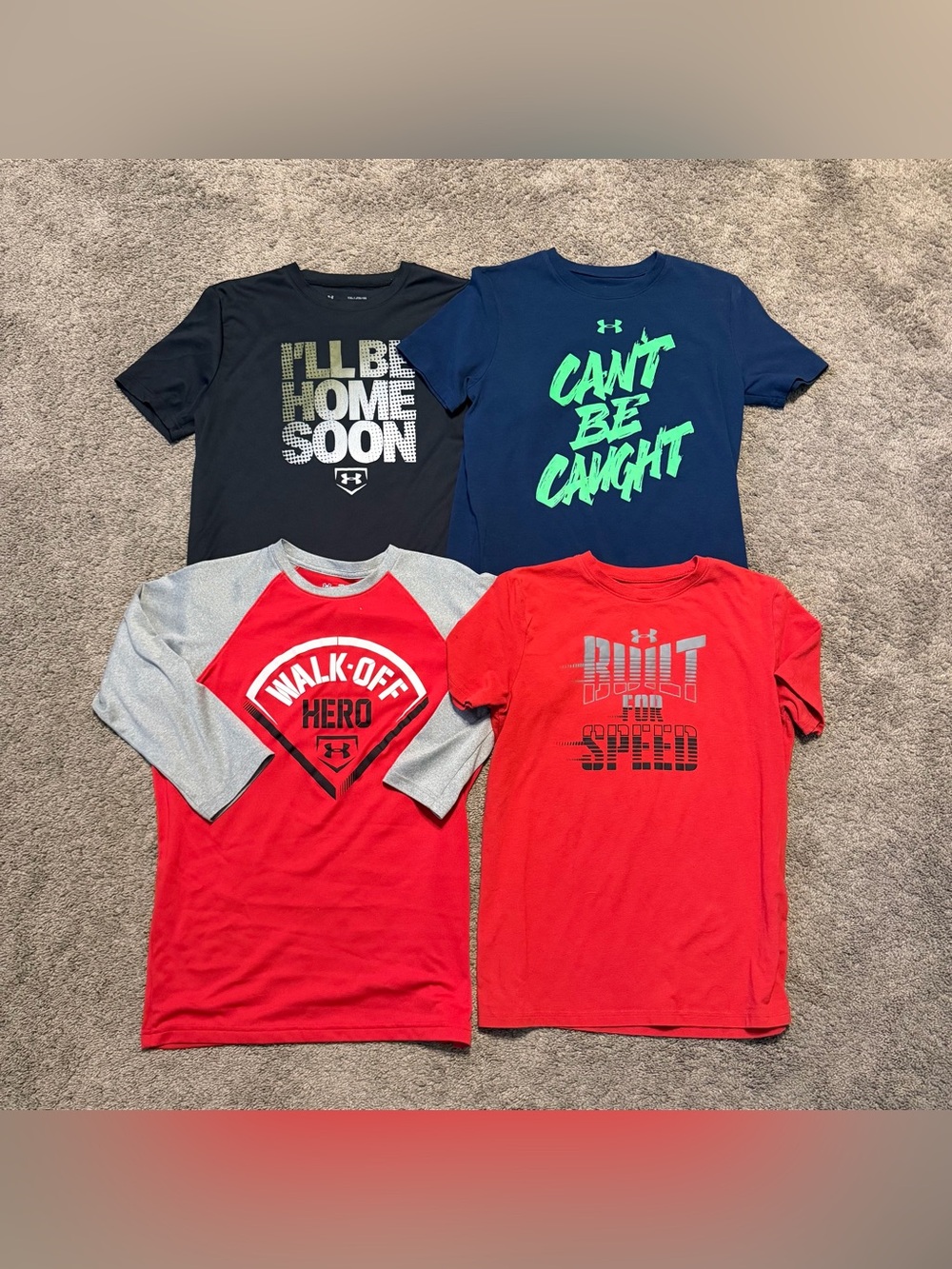 Under Armour Kids Multi-Color Short Sleeve Baseball Graphic Tee Bundle L XL - Picture 3 of 3